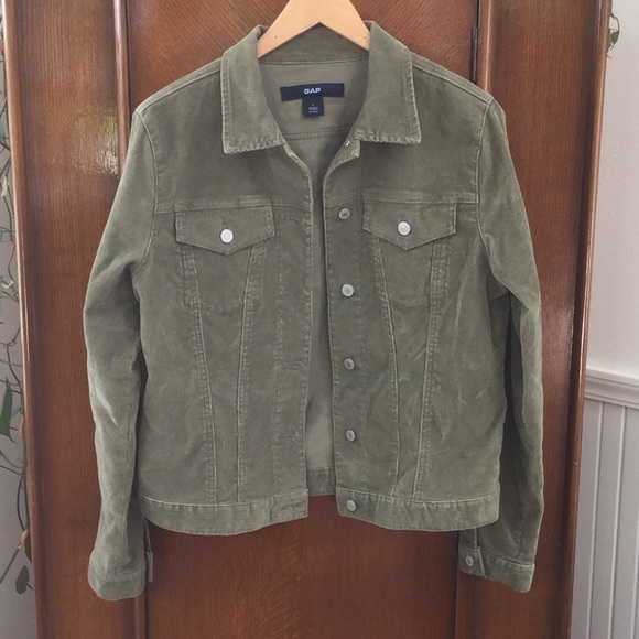green corduroy trucker jacket